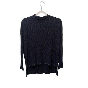 Juicy Couture Womens Navy Blue Long Sleeve Top Polyester Rayon Blend Size Medium